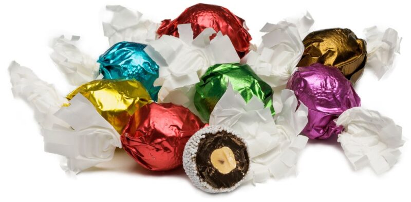 NEW: Scatola (azzurra) con cri cri di cioccolato (100 g) - Afbeelding 2