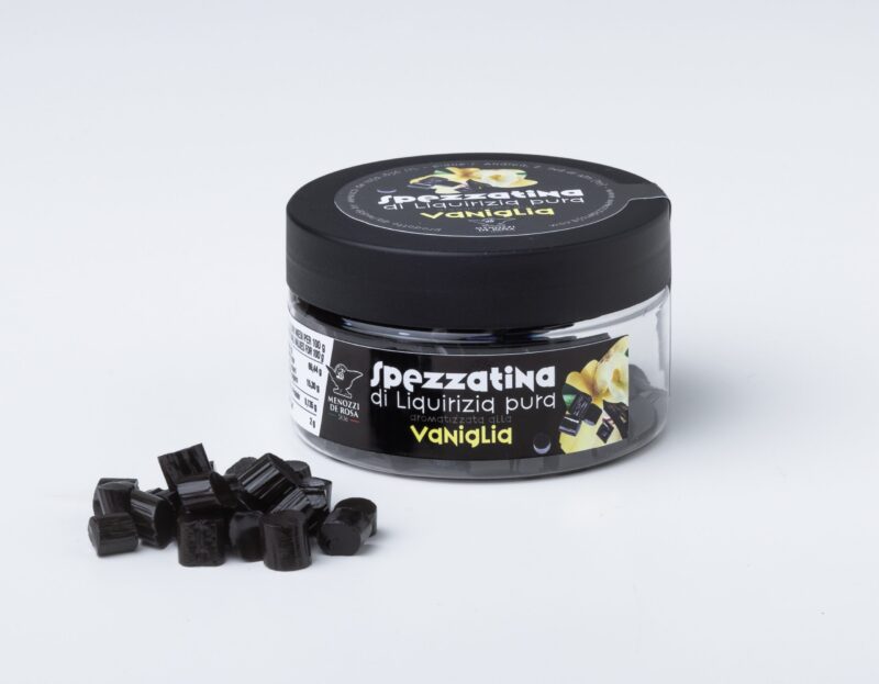 SPEZZATINA di liquirizia pura aromatizzata alla vaniglia (50 g)