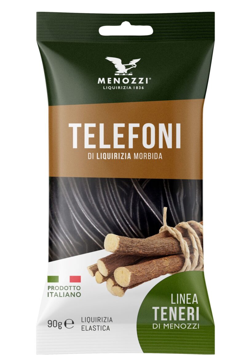 TELEFONI, Lacci di liquirzia morbida ed elastica in busta (90 g)
