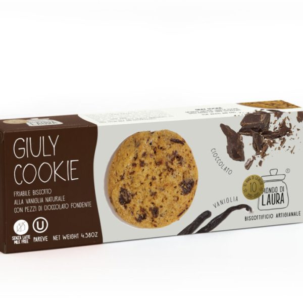 Giuly Cookie, biscotto alla vaniglia naturale con pezzi di cioccolato fondente (130 g)