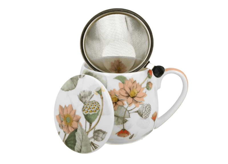 LOVING FLOWERS, Tisaniera in porcellana con filtro in acciaio in gift box (6x 400 ml) - Afbeelding 6