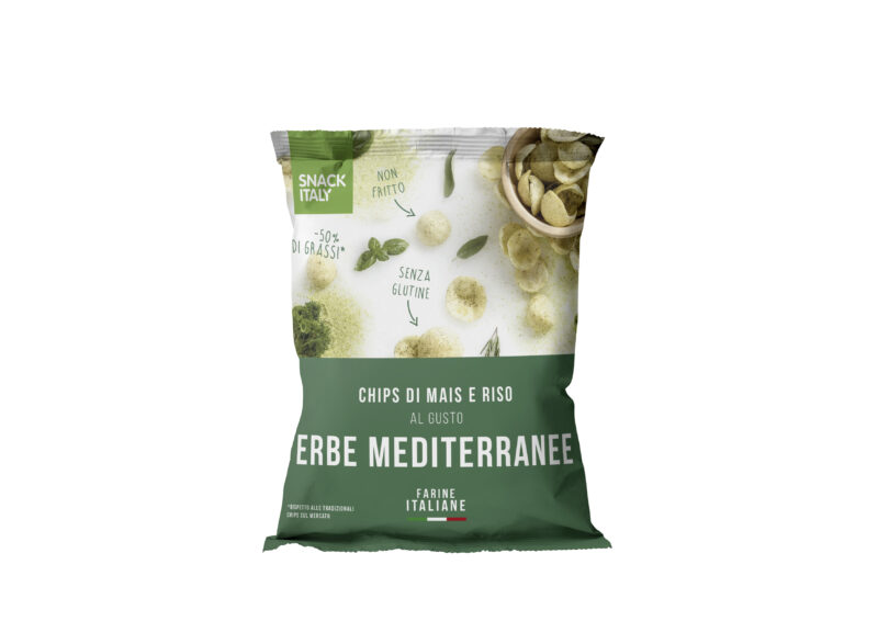 Chips di maïs e riso, gusto Mediterraneo (70 g)