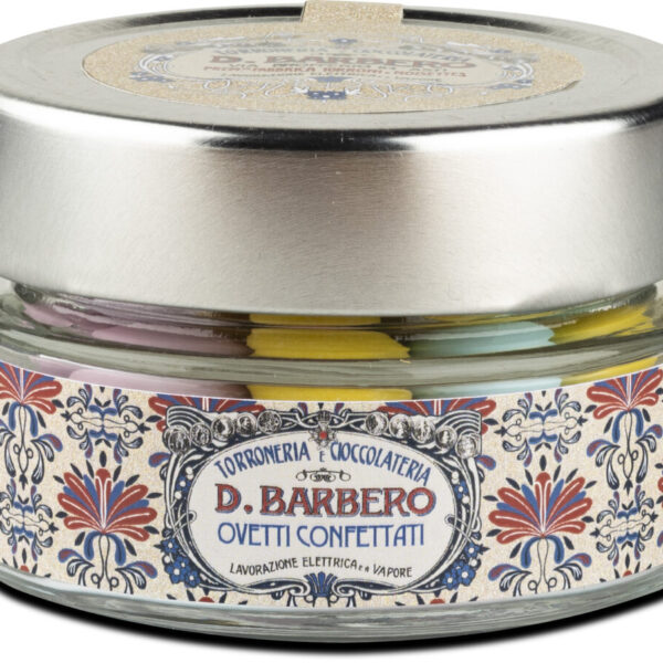 Mini ovetti ripieni di cioccolato al latte, finemente confettati in barattolo di vetro (85 g)