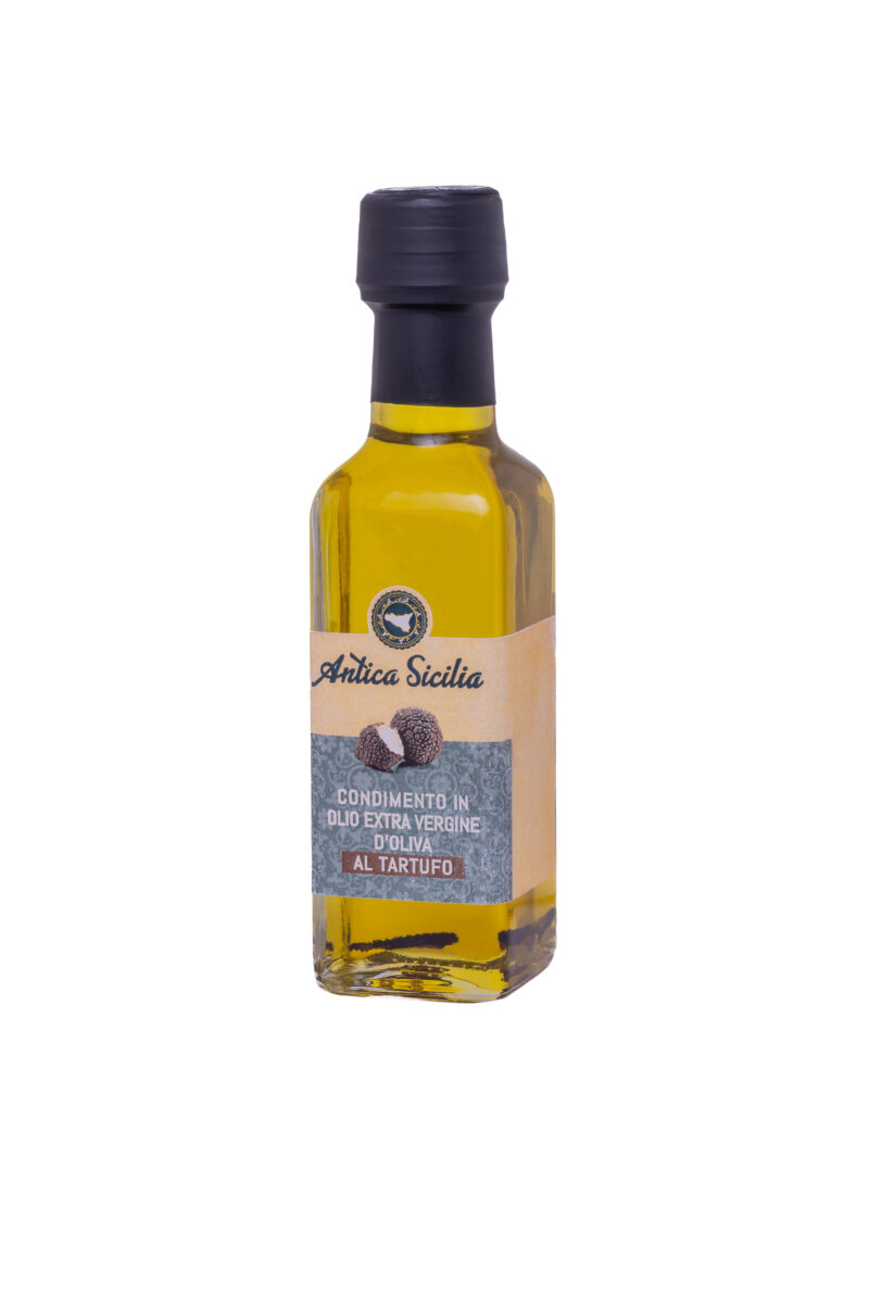 Condimento in olio e.v.o. al Tartufo in bottiglia rettangolare  (10 cl)