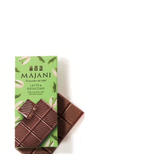 Cioccolato latte e pistacchio (100 g)